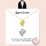 Dainty Cactus Necklace - view 2
