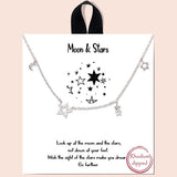 Moon & Star Cubic Zirconia Necklace