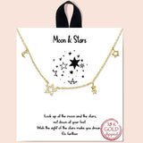 Moon & Star Cubic Zirconia Necklace - view 2