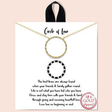 Gold Dipped, "circle of Love" Cubic Zirconia Round Necklace