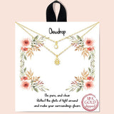 "dewdrop" Dainty Double Layered Necklace - view 2