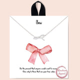 "bow" Pave Cubic Zirconia BOW TIE NECKLACE/18K Gold Dipped - view 2