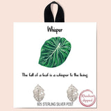 Leaf Stud Earring/rhodium Dipped