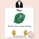 Leaf Stud Earring/rhodium Dipped - view 2