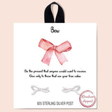 BOW Pave Stud Earring Gold Dipped
