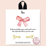 BOW Pave Stud Earring Gold Dipped - view 2