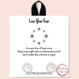 "lose Your Fear" Pave Cubic Zirconia Stud Earring