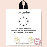 "lose Your Fear" Pave Cubic Zirconia Stud Earring - view 2