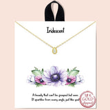 Teardrop Opal Necklace/rhodium Dipped - view 2
