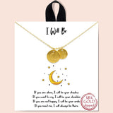 Crescent Moon Engraved Necklace