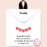 79738, "FRIENDSHIP" FIVE HEART NECKLACE