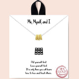 &quotme Myself and I" Textured Three Ring Necklace/rhodium Dipped - view 2