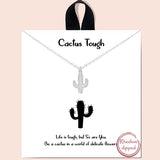 &quotcactus Tough" Necklace/rhodium Dipped
