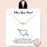 "follow Your Heart" Arrow Pierced Heart Necklace - view 2