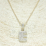 79791, INITIAL PAVE BRASS CHAIN NECKLACE