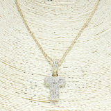 79791, INITIAL PAVE BRASS CHAIN NECKLACE