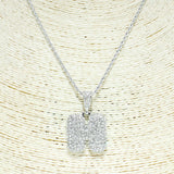 79791, INITIAL PAVE BRASS CHAIN NECKLACE