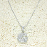 79791, INITIAL PAVE BRASS CHAIN NECKLACE