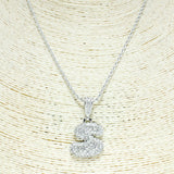 79791, INITIAL PAVE BRASS CHAIN NECKLACE