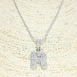 79791, INITIAL PAVE BRASS CHAIN NECKLACE