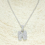 79791, INITIAL PAVE BRASS CHAIN NECKLACE