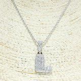 79791, INITIAL PAVE BRASS CHAIN NECKLACE