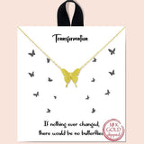 &quottransformation" Butterfly Necklace/rhodium Dipped - view 2