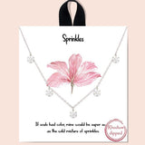 &quotsprinkles" Five Round Pave Station NECKLACE/18K Gold Dipped - view 2