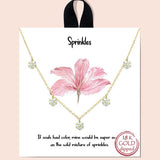 &quotsprinkles" Five Round Pave Station NECKLACE/18K Gold Dipped
