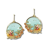 AE9433-GMT_MO 7 · Enamel Disc Christmas Scene Earrings – Gold/Multi