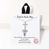 Trust In Gods Plan Pave CZ Cross Pendant Necklace – Silver · BMN00203 RHCRY 7