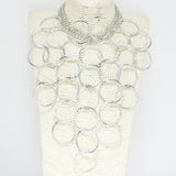 80046, MULTI ROUND DROP STATEMENT NECKLACE