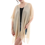 80548, SOLID SHEER KIMONO PONCHO
