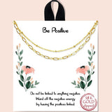 "be Positive" Linked Chain Layered Necklace - view 2