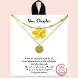 &quotnew Chapter" Round Disk Chain Layered Necklace/rhodium Dipped - view 2