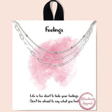 "feelings" Three Delicate Chain Layered Necklace - view 2