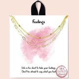 "feelings" Three Delicate Chain Layered Necklace