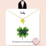 80674, "LUCKY" FOUR LEAF CLOVER NECKLACE