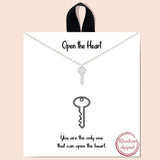 &quotopen the Heart" Pave CZ KEY Necklace
