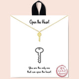 &quotopen the Heart" Pave CZ KEY Necklace - view 2
