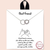 "best Friend" TWO Circle Intertwined Necklace