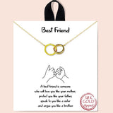 "best Friend" TWO Circle Intertwined Necklace - view 2