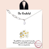 "be Greateful" Pearl Linked Necklace