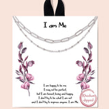 82000, "I AM ME" CHAIN LAYERED NECKLACE