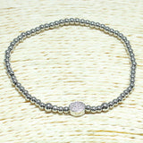 82040, STAINLESS STEEL BEAD STRETCHABLE BRACELET