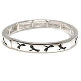 82141, DRAGONFLY PRINT METAL STRETCHABLE BRACELET