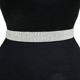 82197, 9 LINE RHINESTONE BELT