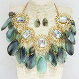 82246, FAUX AGATE DROP NECKLACE