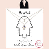 82450, "HAMSA HAND" DOUBLE LAYERED NECKLACE
