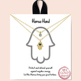 82450, "HAMSA HAND" DOUBLE LAYERED NECKLACE